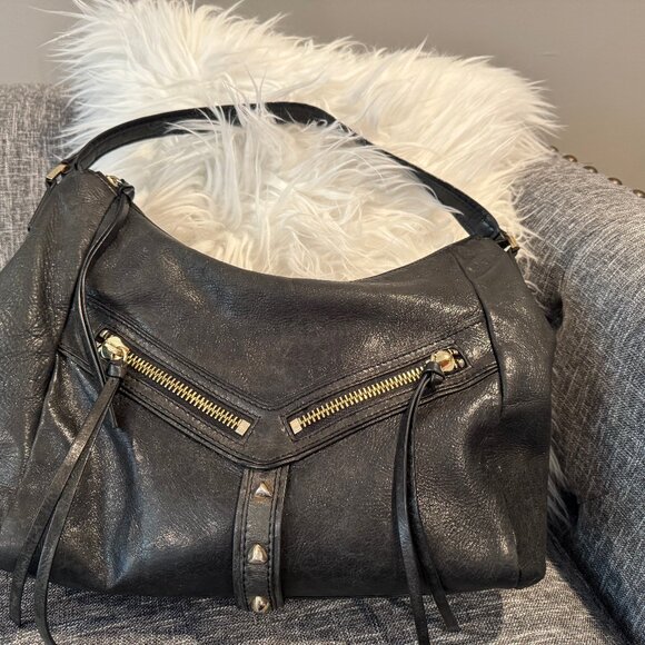 Botkier Leather Hobo Bag โ Dark Green Fringe & Stud Detail Zipper Detail - Picture 2 of 16